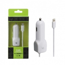 Nabíječka do auta ALIGATOR PLUS CA500 1A s kabelem pro iPhone5 bílá