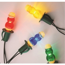 Vánoční retro řetěz SNĚHULÁK TV-12 barevný, 12ks 20V žárovek figurky