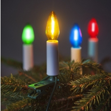 Vánoční retro řetěz LED FELICIA SV-16 Filament barevná, 16ks 14V LED žárovek