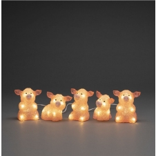 Svítící prasátka LED 10x 10/12,5cm, 5ks IP44 prasátek venkovní