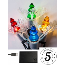 Mini vánoční řetěz ASTRA LED 5,7m 20ks retro Stromečků, USB/baterie