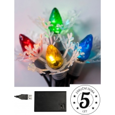 Mini vánoční řetěz ASTRA LED 5,7m 20ks retro Šišek, USB/baterie