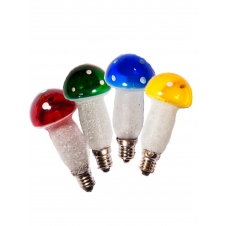 Žárovka barevná MUCHOMŮRKA E-10 20V/0,1A MIX 4ks barev 1ks