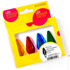 Žárovky barevné FELICIA LED Filament 14V E10, MIX 4ks žárovek