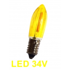 Žlutá žárovka LED E-10 34V Filament pro 7x34V svícen 1ks