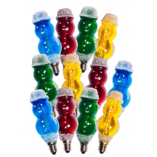 Žárovky pro řetěz LED Sněhuláci E-10 20V/0,2W 12ks MIX barevné 1ks