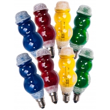 Žárovky barevné SNĚHULÁK E-10 20V/0,1A 8ks MIX barev 1ks