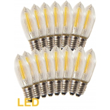 Žárovky E-10 34V LED Filament pro 7x34V svícen, čiré 15ks