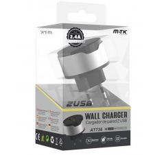 Nabíječka síťová M.TK AT736 2xUSB 5V/2,4A černo-stříbrná