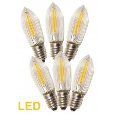 Žárovka LED E-10 Filament pro 5x48V/5x55V svícny, čirá 6ks
