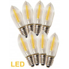 Žárovka LED E-10 Filament pro 7x34V svícny, čirá 8ks