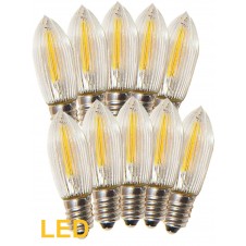 Žárovky E-10 34V LED Filament pro 7x34V svícen, čiré 10ks