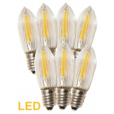Žárovky E-10 34V LED Filament pro 7x34V svícen, čiré 7ks